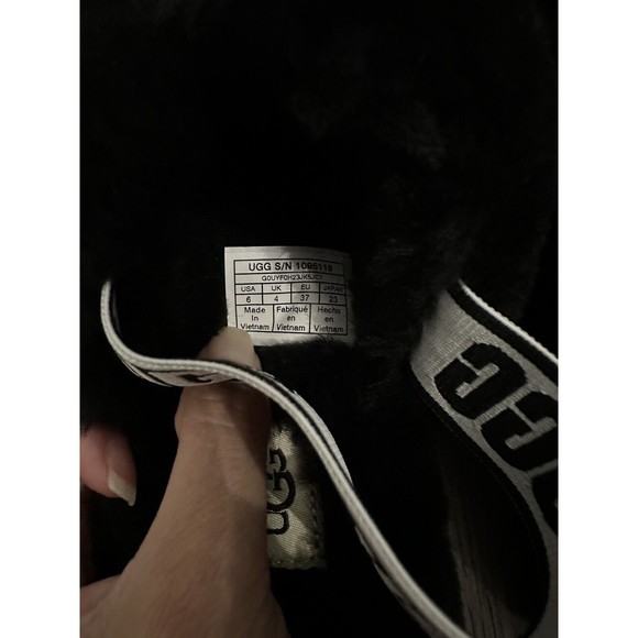 UGG Fluff Yeah Black Slide Sandals for Women, Size US 6 NEW - Picture 4 of 7